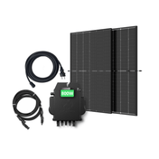 SolarLuxEnergy Balkonkraftwerk Komplettpaket mit Full Black Bifazial 440W Solarmodulen, APsystems EZ-01M Mikrowechselrichter und Kabeln.