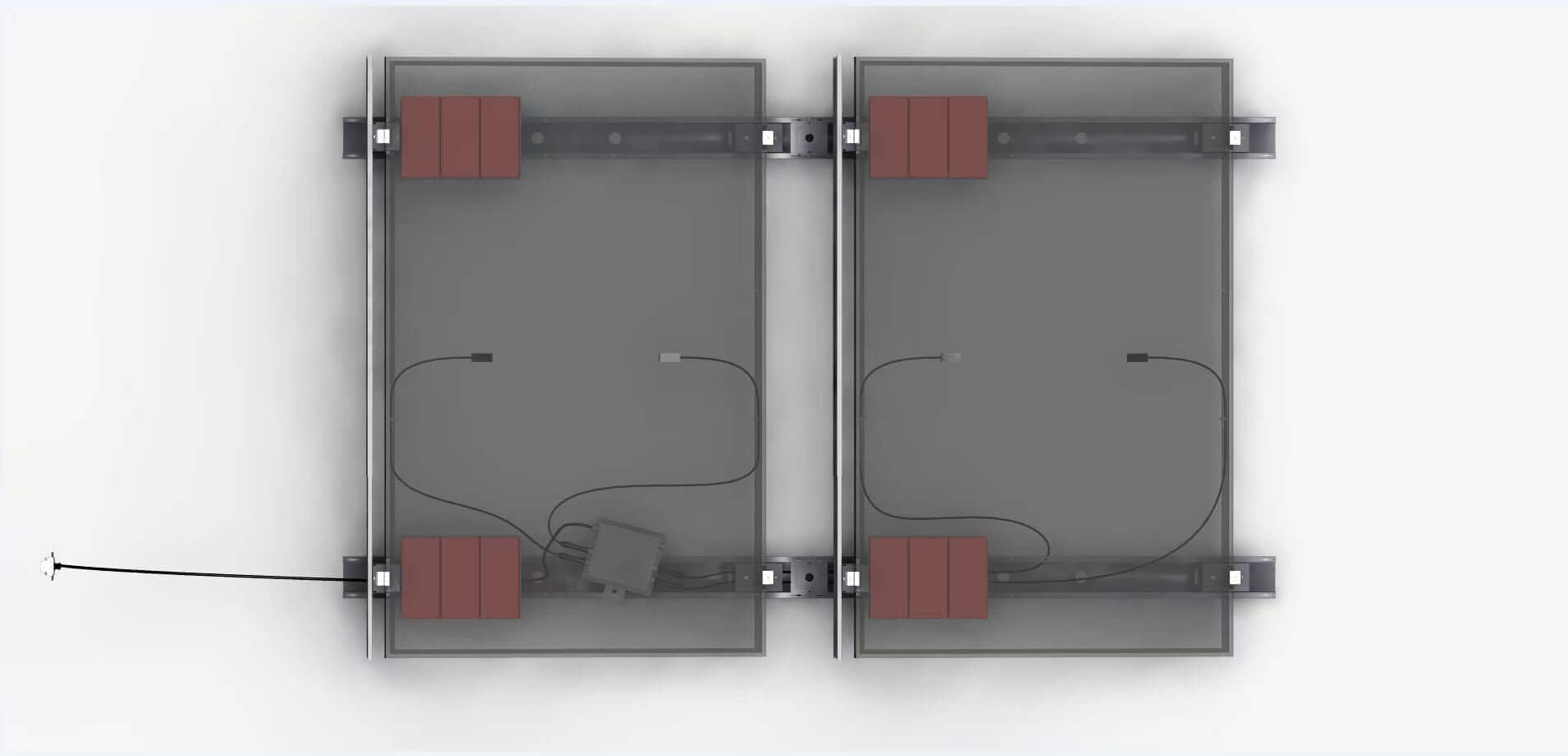 Flachdach-Set (Ost-West/Süd) für zwei Solarpanele mit Aufständerung bis 10° für Flachdach/BodenDie Flachdachhalterung bietet die ideale Lösung für die Montage von Photovoltaikmodulen auf Flachdächern und im Freien. Sie ist ohne Verschraubung mit dem Dach