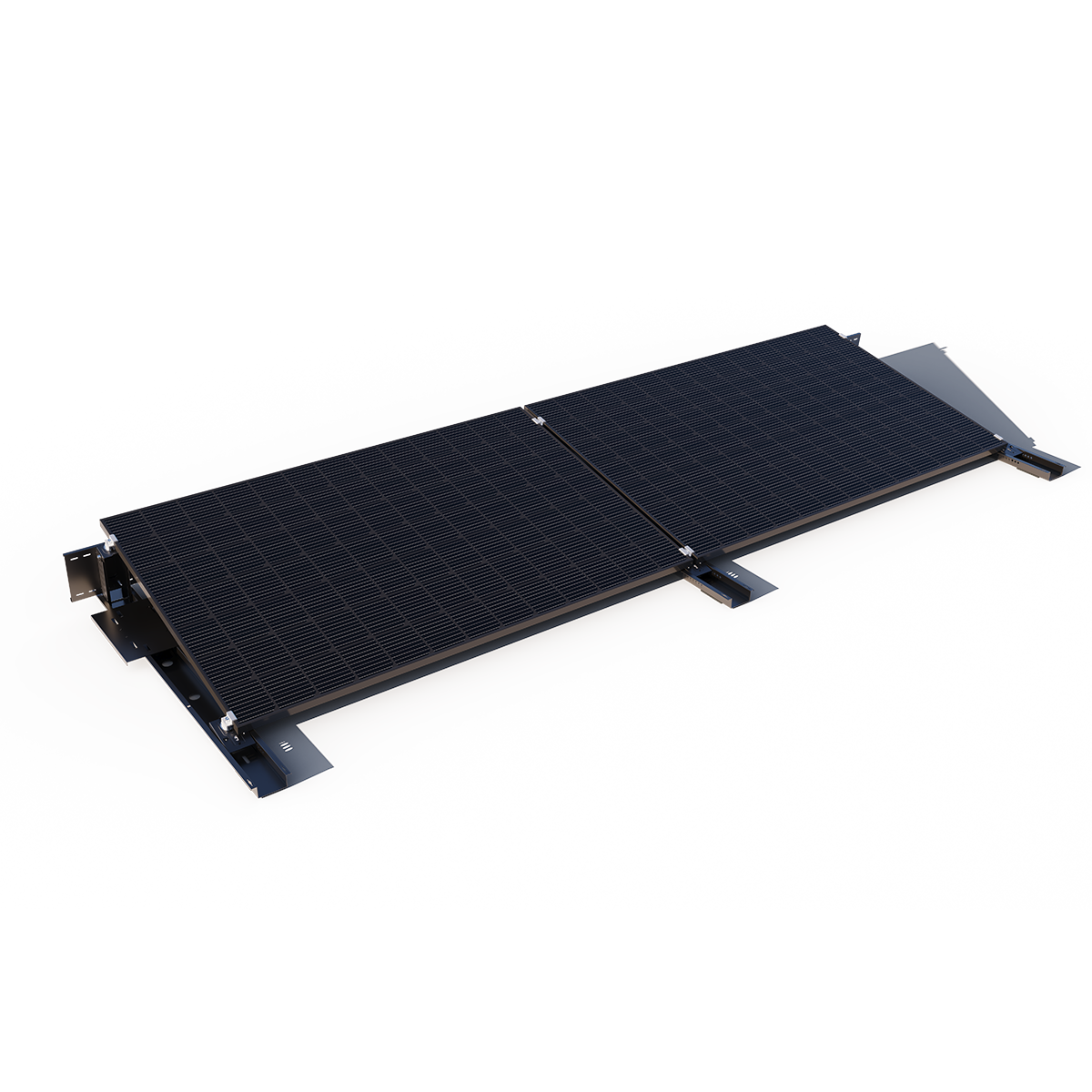Helios Flachdach-Halterung – ballastiertes PV-Montagesystem für Flachdächer und Bodenflächen