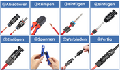 Solar Stecker und Buchse Solarsteckverbinder IP68 1500V MC4 kompatibel für Solarkabel 2,5/4/6mm²