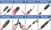 Solar Stecker und Buchse Solarsteckverbinder IP68 1500V MC4 kompatibel für Solarkabel 2,5/4/6mm²